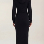 Marilyn Maxi Bodycon Dress with Elegant Hood