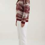 Long knit sweater with printed design