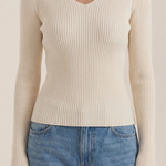 Michelle ribbed V-neck sweater