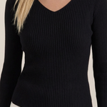 Michelle ribbed V-neck sweater
