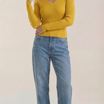 Michelle ribbed V-neck sweater