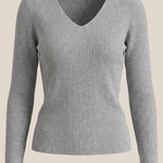 Michelle ribbed V-neck sweater