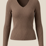 Michelle ribbed V-neck sweater