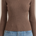 Michelle ribbed V-neck sweater