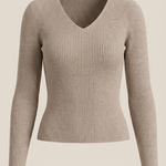Michelle ribbed V-neck sweater