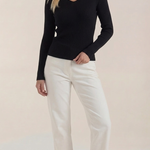 Michelle ribbed V-neck sweater