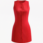 Patricia Sleeveless Mini Dress with Buttons