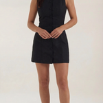 Patricia Sleeveless Mini Dress with Buttons