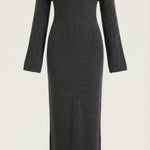 Quinlan fitted maxi dress with off-the-shoulder sleeves