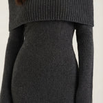 Quinlan fitted maxi dress with off-the-shoulder sleeves