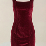 Rachelle Velvet Mini Dress with Square Neckline