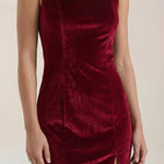 Rachelle Velvet Mini Dress with Square Neckline