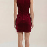 Rachelle Velvet Mini Dress with Square Neckline
