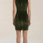 Rachelle Short Velvet Dress with Square Neckline