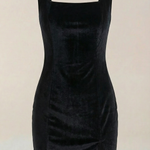 Rachelle Short Velvet Dress with Square Neckline