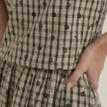 Plaid Summer Midi Dress with Round Neckline