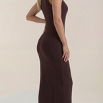 Sonia fitted midi dress with high neck