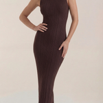 Sonia fitted midi dress with high neck