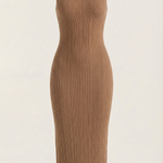 Sonia fitted midi dress with high neck