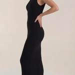 Sonia fitted midi dress with high neck