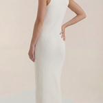 Sonia fitted midi dress with high neck