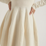 Tiffany Mini Dress with Long Sleeves and Pleats