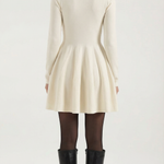 Tiffany Mini Dress with Long Sleeves and Pleats