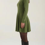 Tiffany Mini Dress with Long Sleeves and Pleats