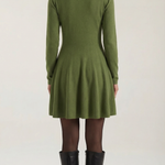 Tiffany Mini Dress with Long Sleeves and Pleats