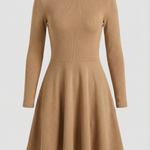 Tiffany Mini Dress with Long Sleeves and Pleats