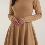 Tiffany Mini Dress with Long Sleeves and Pleats