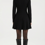 Tiffany Mini Dress with Long Sleeves and Pleats