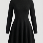 Tiffany Mini Dress with Long Sleeves and Pleats