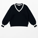 'Tina' knitted sweater with contrasting accents