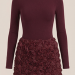 Tonya Short Dress with Floral Texture