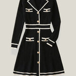 Tracy | Elegant Knit Dress with Contrasting Trim for Women