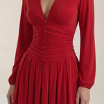 Tricia Mini Dress with V-Neck