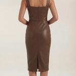 Yvonne faux leather bodycon dress