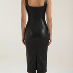 Yvonne faux leather bodycon dress