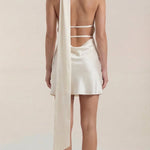 Dolly Satin Mini Dress with Scarf