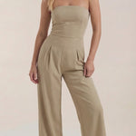 Eliza Strapless Jumpsuit with Wide Leg