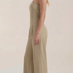 Eliza Strapless Jumpsuit with Wide Leg