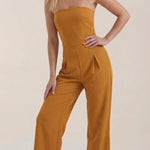 Eliza Strapless Jumpsuit with Wide Leg