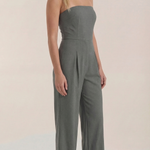 Eliza Strapless Jumpsuit with Wide Leg