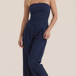 Eliza Strapless Jumpsuit with Wide Leg