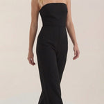 Eliza Strapless Jumpsuit with Wide Leg