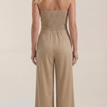Eliza Strapless Jumpsuit with Wide Leg