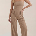 Eliza Strapless Jumpsuit with Wide Leg