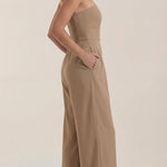 Eliza Strapless Jumpsuit with Wide Leg
