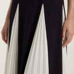 Godet Pleated Midi Dress Goldie